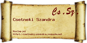 Csetneki Szandra névjegykártya